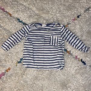 H&M Baby stripes boys long sleeve tee blue and white